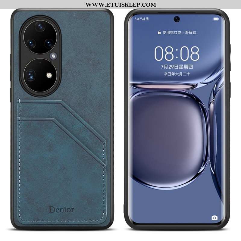 Etui do Huawei P50 Pro Etui Na Karty Z Podwójnymi Przegródkami Denior